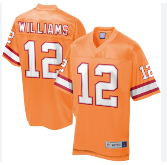 Tampa Bay Buccaneers  #12 Doug Williams  Orange Customized NFL Pro Line Retired Player Jersey ->->Custom Jersey